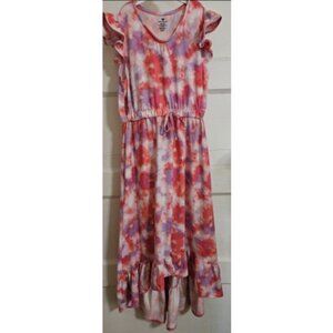 ONE STEP UP Pink Tie Dye Boho Hi Lo Dress Girls Size 10-12